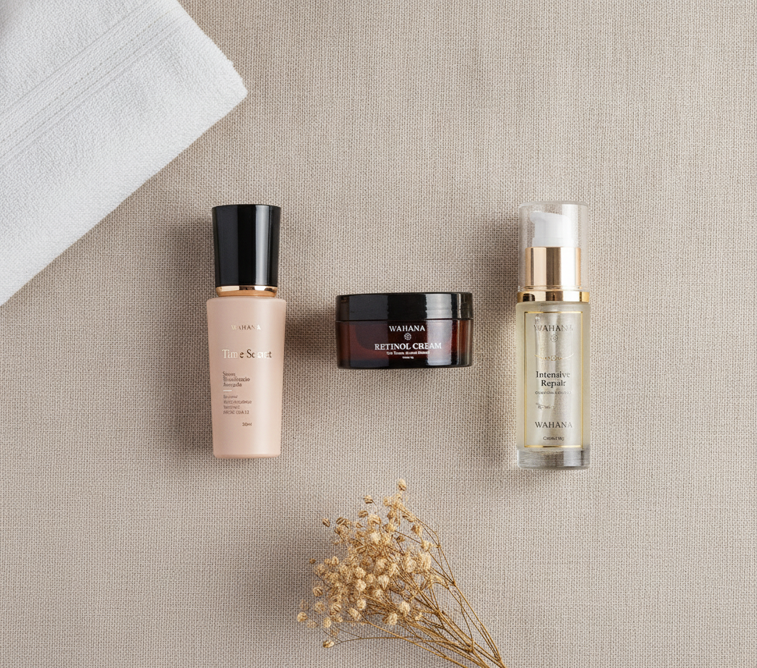 Kit Rejuvenescimento Completo Wahana: A Rotina Definitiva para 50+ - Time Secret e Retinol Cream