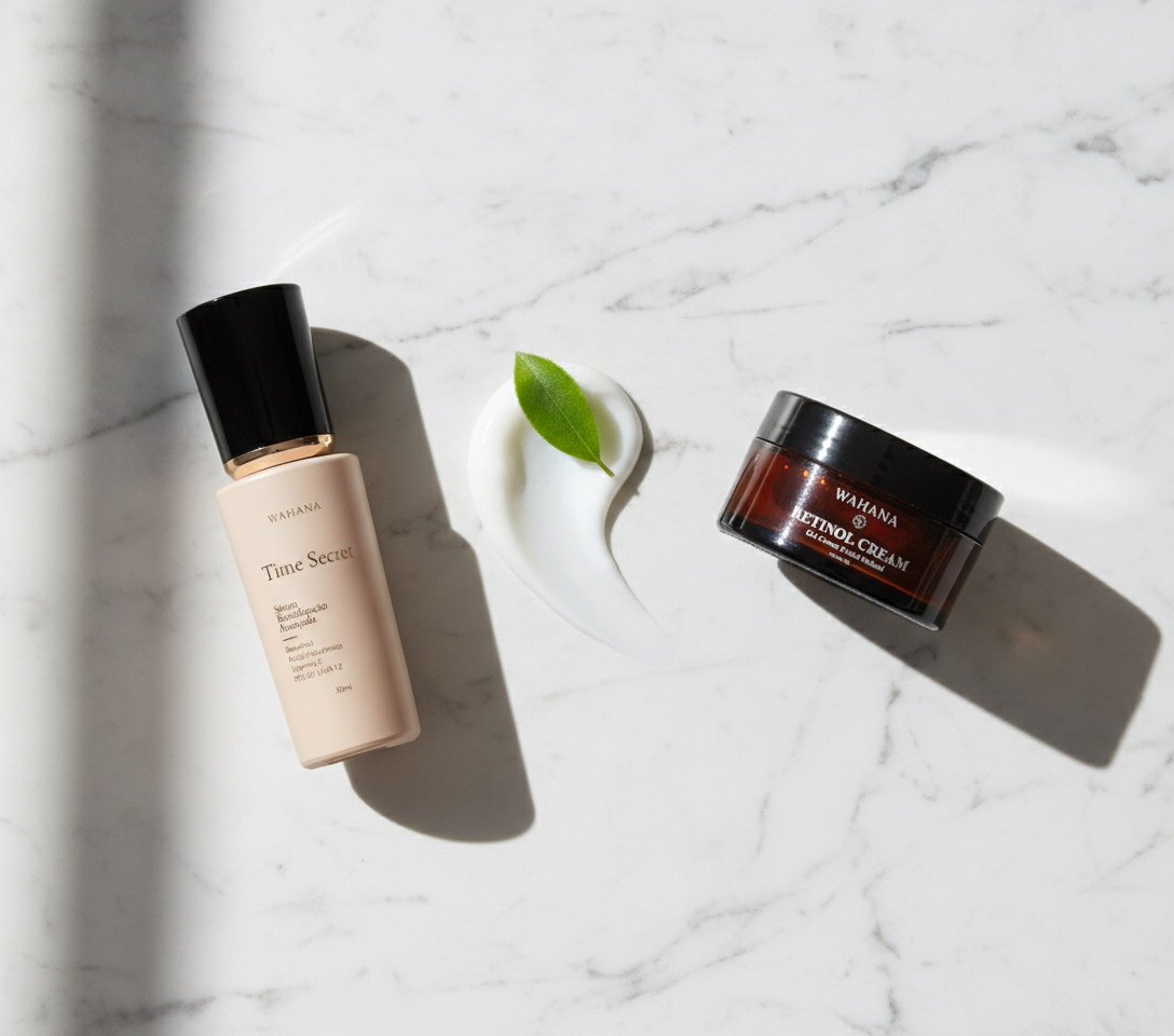 Bakuchiol ou Retinol: Qual o melhor para pele madura sensível? - Time Secret e Retinol Cream